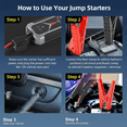 thumbnail image 5 of Panpaddle Portable Car Jump Starter - 4000A 10000 mAh for 12V Gas Diesel - Black, 5 of 11