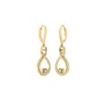 thumbnail image 3 of ARAIYA FINE JEWELRY 14K Yellow Gold Round-shape Natural Diamond infinity Heart Dangle Earrings (1/3 cttw, I2-I3 Clarity, I-J Color), 3 of 7
