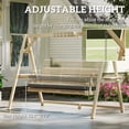 thumbnail image 6 of Outsunny 3 Seat Wooden Porch Swing with Stand, Patio Swing Chair with Cushion, Natural Wood, 6 of 9