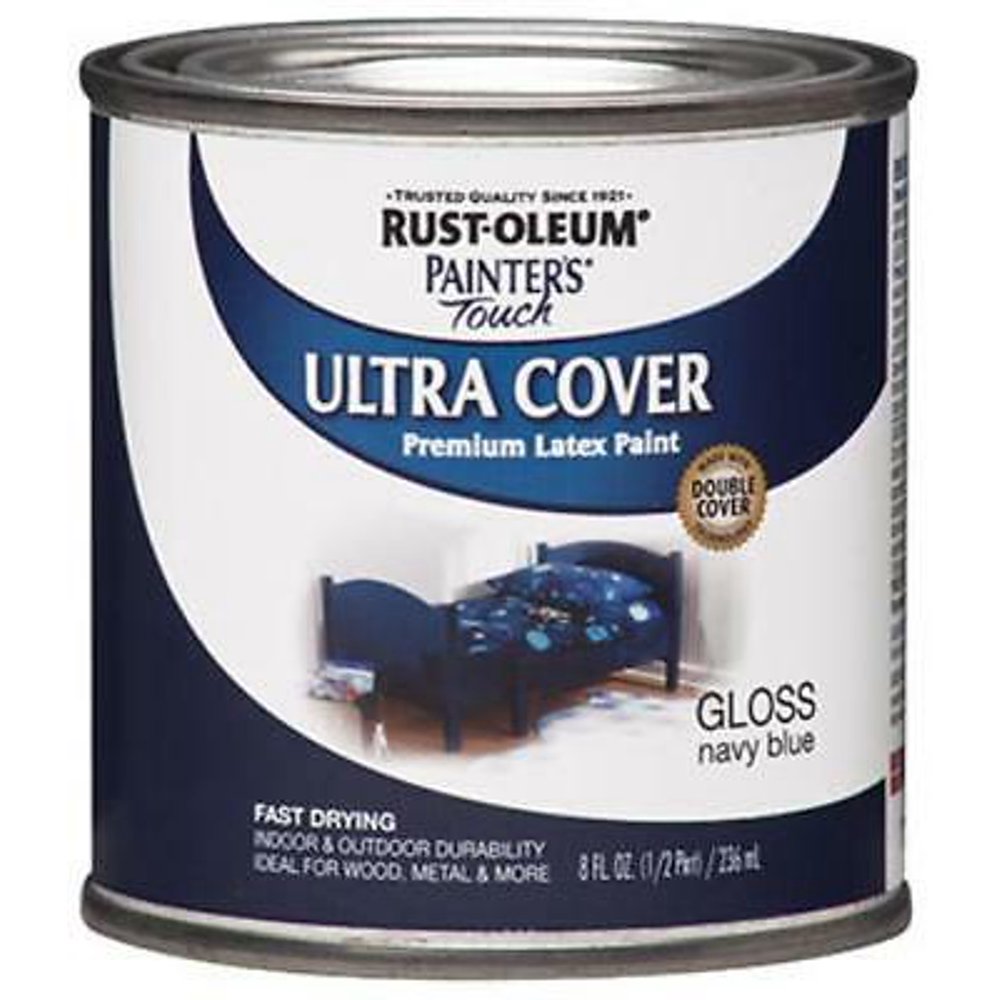Painter's Touch Ultra Cover 1/2 PT Navy Blue Latex Paint Fast Dry Exce