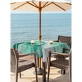thumbnail image 3 of Outdoor Tablecloth with Umbrella Hole for Patio/Picnic/Party/Camping, Green Marble Waterproof Table Cloth Square Cover Washable, Summer Ocean Wave Green Ombre (54"x 54"), 3 of 8
