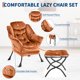 thumbnail image 5 of Yeshouse Sillón con otomana, moderno sillón con reposabrazos y bolsillo lateral, cómodo sillón de lectura de piel sintética con patas de metal para dormitorio, sala de estar, oficina, 5 of 8