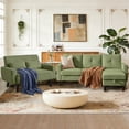 thumbnail image 4 of Pingliang Home 3 Piece Sofa Set, Living Room Furniture Set, Sectional Sofa Couch with Storage Ottoman and Loveseat,3 Seat L Shaped Couch & Double Seater Couch,Modern Linen Seating Set, 4 of 9