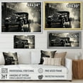 thumbnail image 4 of Designart "1950S Automobile Black And White Retro" Car Vintage Floater Framed Wall Decor, 4 of 5