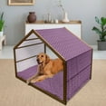 thumbnail image 2 of Magnolia Pet House, Petals of Revival Season Colorful Spring Illustration on Purple Backdrop, Outdoor & Indoor Portable Dog Kennel with Pillow and Cover, 5 Sizes, Pale Pink and Purple, by Ambesonne, 2 of 4
