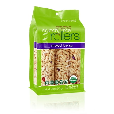 (3 Pack) Crunchy Rice Rollers, Mixed Berry, 6 Ct