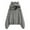 Grey, variant on Hooded Fuzzy Jacket, Ear-Detail Plush Coat, Kawaii Winter Outerwear Black Xl , Coat