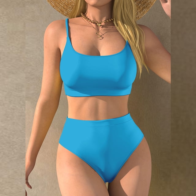 Tankini para mujer, moda deportiva, mono de color liso, traje de surf deportivo, trajes de baño, conjuntos de bikini, traje de baño de dos piezas para mujer, trajes de baño tankini para mujer, traje d