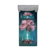 thumbnail image 2 of Magic Bedding Set with Sheet & Covers, Blossom Plant Hanging in Air Rootless Free Plant Supernatural Image, Printed Bedroom Decor 2 Shams, 4 Sizes, Lilac Petrol Blue, by Ambesonne, 2 of 3