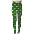thumbnail image 3 of QATAINLAV St Patrick's Day Leggings for Women Funny Shamrock Print High Waist Yoga Pants Slim Fit Stretchy Workout Tights Holiday Bottom Trousers Summer Savings Green XL, 3 of 6