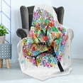 thumbnail image 4 of Tree of Life Soft Flannel Fleece Throw Blanket, Colorful Tree with Lines and Heart Leaves Love Life Celebration Art, Cozy Plush for Indoor and Outdoor Use, 50" x 60", Multicolor, by Ambesonne, 4 of 5