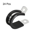 thumbnail image 3 of Uxcell 24Pack 7/8" Cable Clamp R Shape Stainless Steel Rubber Cushioned Pipe Strap, 3 of 4