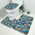 thumbnail image 2 of Basset Hound Dog and Flower-1 Bathroom Rugs Sets 3 Piece,Toilet Cover Set,Absorbent Non Slip Bathroom Mats Sets with U-Shaped Contour Rug Toilet Rug Set, 2 of 5