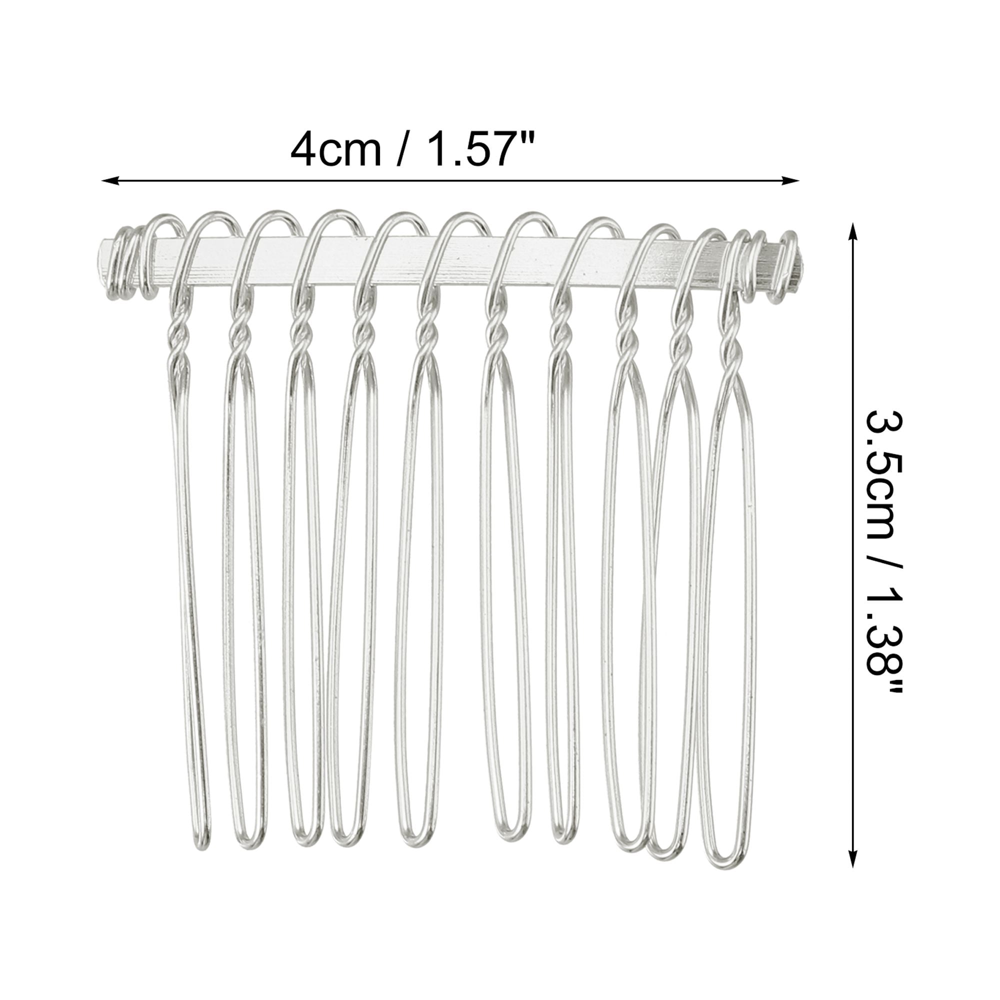 Unique Bargains 4 Pcs No Slip Hair Side Combs Accessories Metal 1.6" Silver Tone