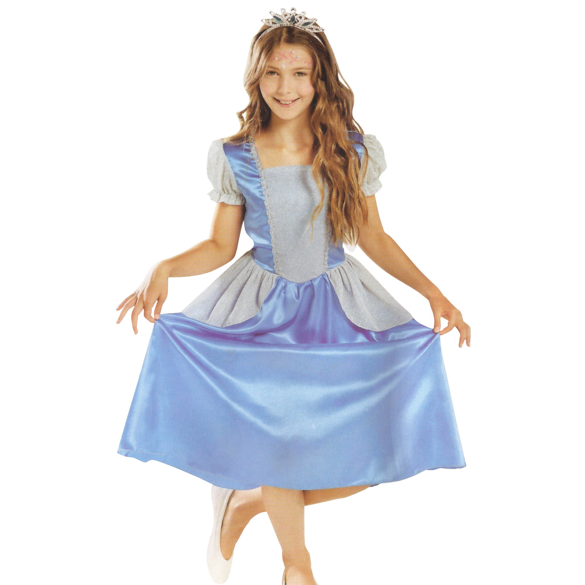Blue and Silver Princess Girl Child Halloween Costume - Medium
