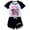 Black, variant on Girls' short sleeved set APHMAU children's girls' short sleeved T-shirt shorts sports set game cartoon fashion casual set, suitable for children aged 5-13