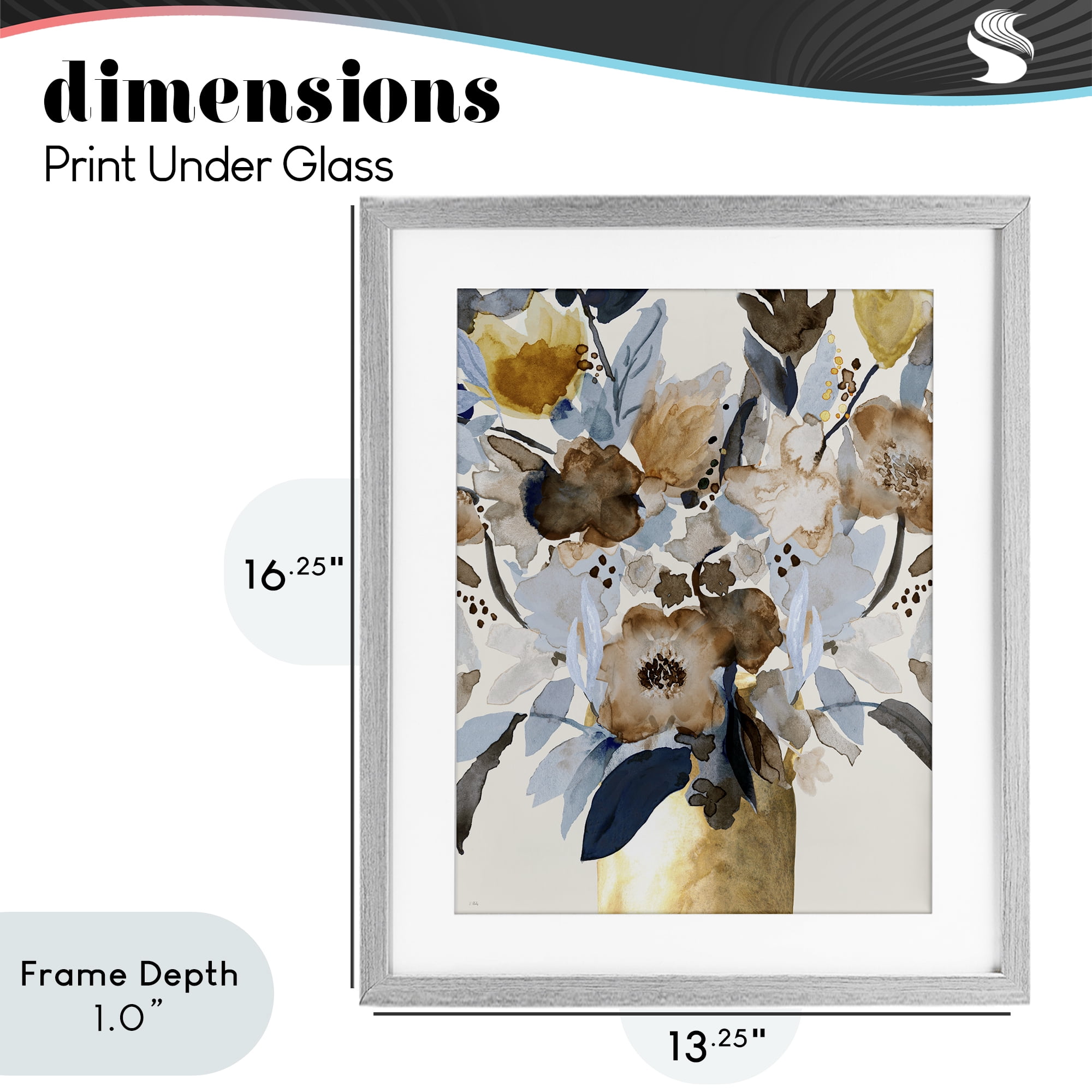 Stupell Industries Expressive Earthy Blossoms Gray Framed Print Under Glass, design by Val Rhodes