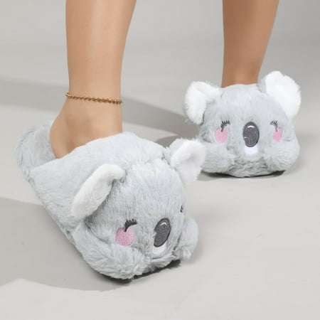 

Milamy Slippers for Women Fuzzy Anti-Skid Slippers Women Men Women Couple style Fuzzy Anti-Skid Thick sole CARTOONS Slippers Cozy Soft Womens House Shoes Grey S