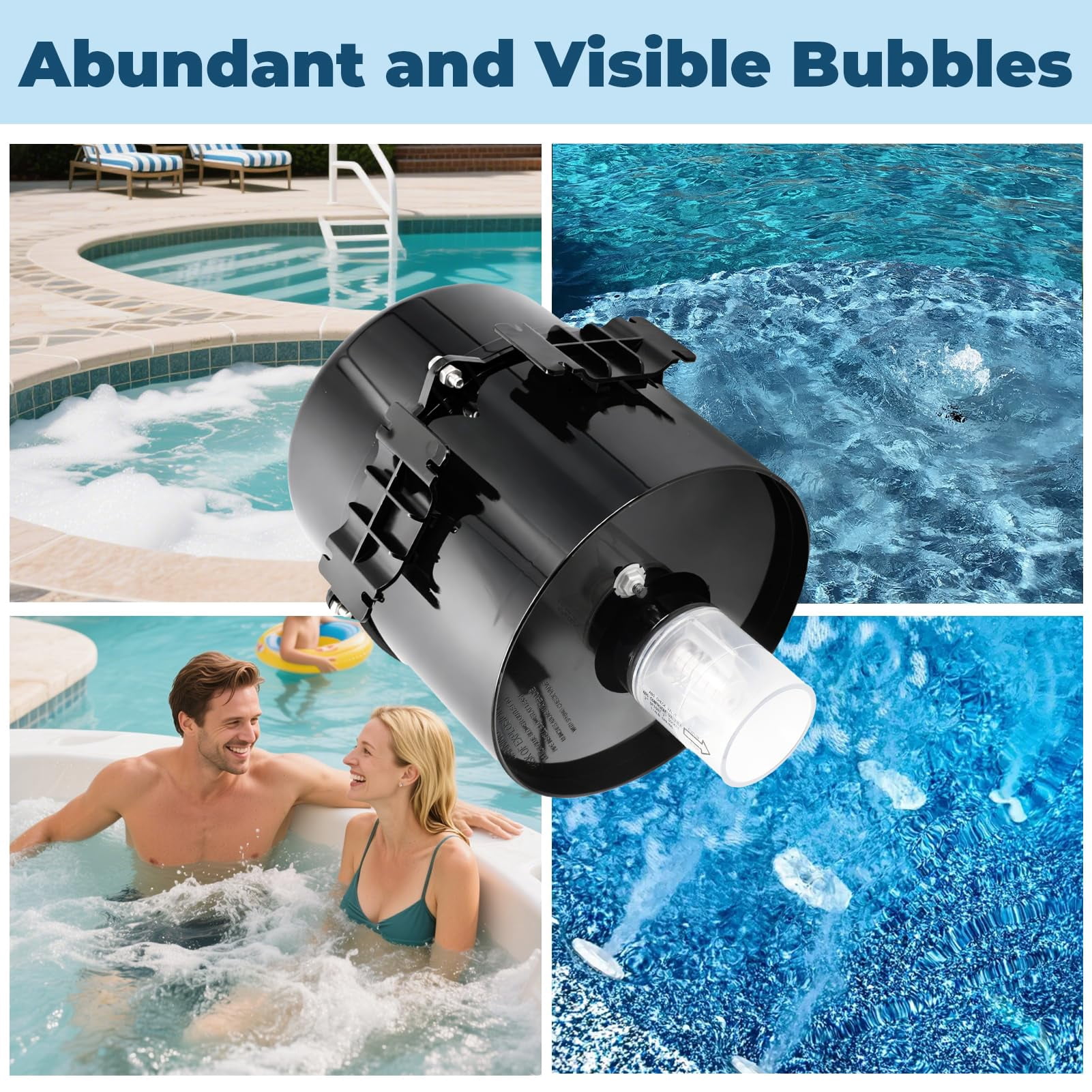 6310241 Silencer Spa Blower 1 HP 240 Volt 2.6 Amps Replacement for Air Supply, for use with 2 inch Plumbing, Quiet and Shock-Absorbing, Easy Installation, for Pool Hot Tub & Spa