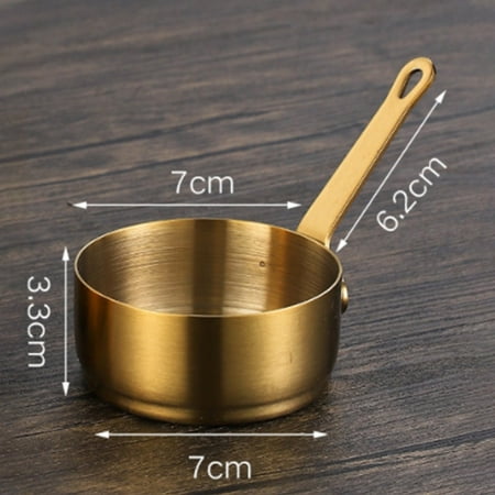 

Butter Coffee Milk Warmer Mini Sauce Pan Melting Pot Stainless Steel Non Stick Small Saucepan - Gold 100ml