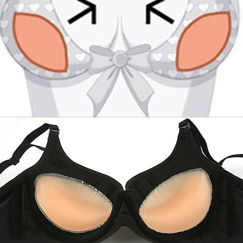 1 Pair Breast Enhancer Gel Silicone Bra Pads Inserts Bikini Push Up for  Underwire Bra White/Black