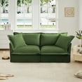 thumbnail image 2 of Modern Slipcovered 2-Seat Sofa Couches for Living Room, 2 Seater Sofa, Plain Chenille Deep Seat Sofa with Upholstered Cushion&Detachable Cover, Comfy Sofa Couch for Small Space, Apartment, Green94477, 2 of 17