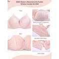 thumbnail image 6 of BIMEI Women's Mastectomy Large Cup Bra Pockets Wireless Post-Surgery Invisible Pockets for Breast Forms Everyday Bra 8648,Beige, 36B, 6 of 6