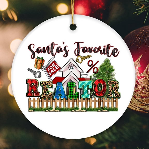 Santaβs Favorite Realtor Christmas Ornament, Real Estate Agent Gift