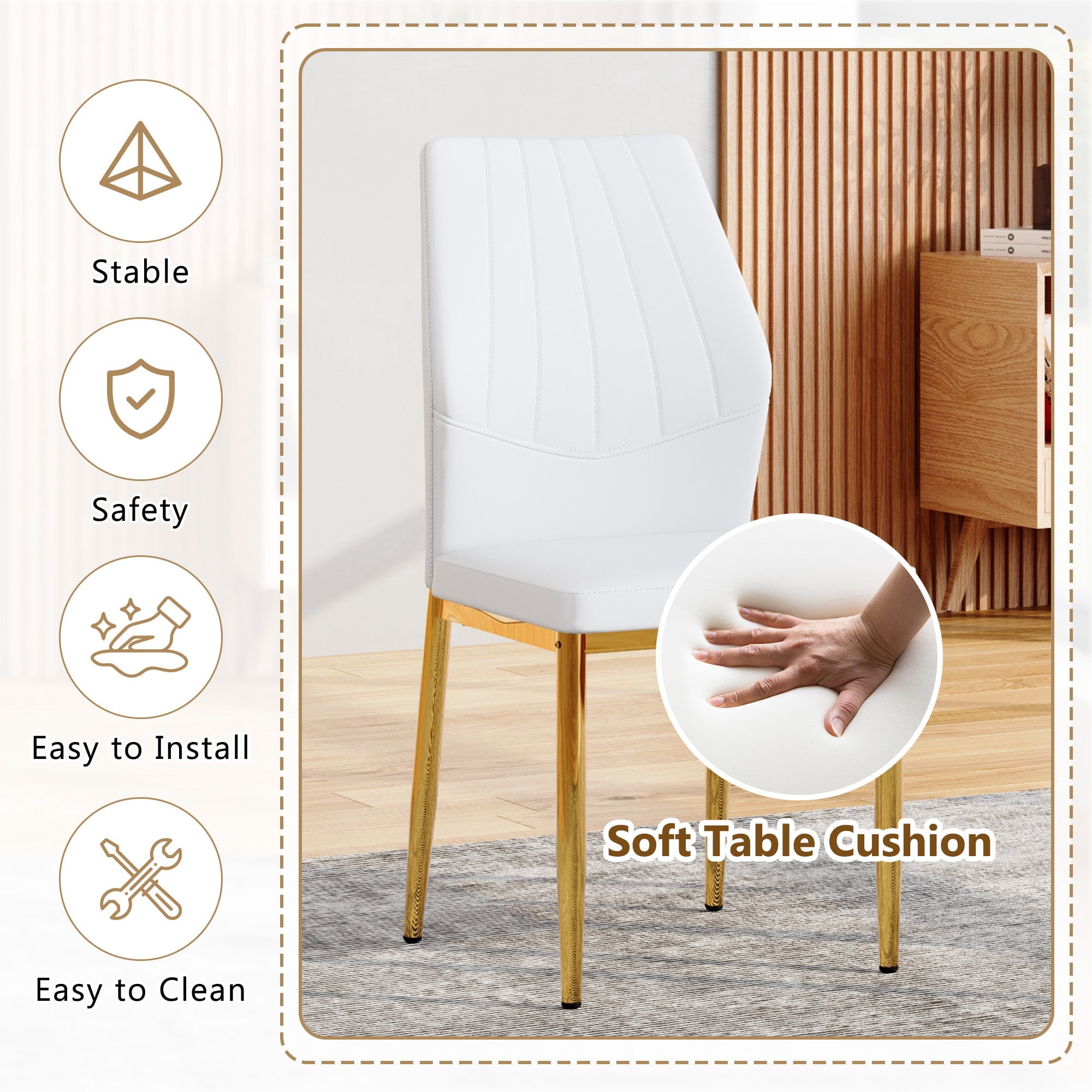 Sailvan Dining Chairs - 37 Inch Ergonomic PU Backrest