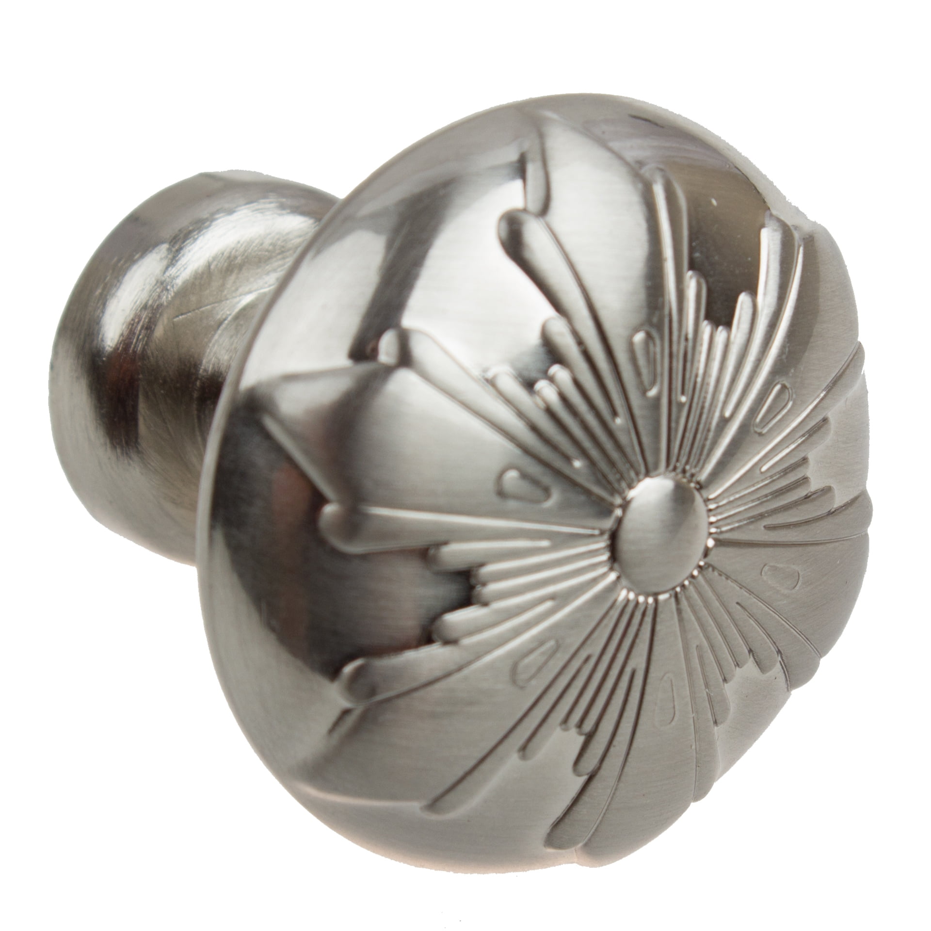 GlideRite 1-1/8 in. Round Snowflake Cabinet Knob, Satin Nickel