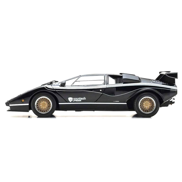 Lamborghini Countach LP 500R Black with White Interior 1/18