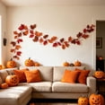 thumbnail image 6 of Yyuenw 78.74in Artificial Maple Leaf Fall Garland Hanging Vine, Autumn Foliage Decor for Halloween Thanksgiving Fireplace Door Indoor Outdoor Home Decor, 6 of 9