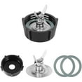 thumbnail image 1 of For Osterizer Blender Blades with Blender Jar Bottom & 4 Point Blade 4961 & 2 Pcs O Ring Rubber Seal Gasket, 1 of 7