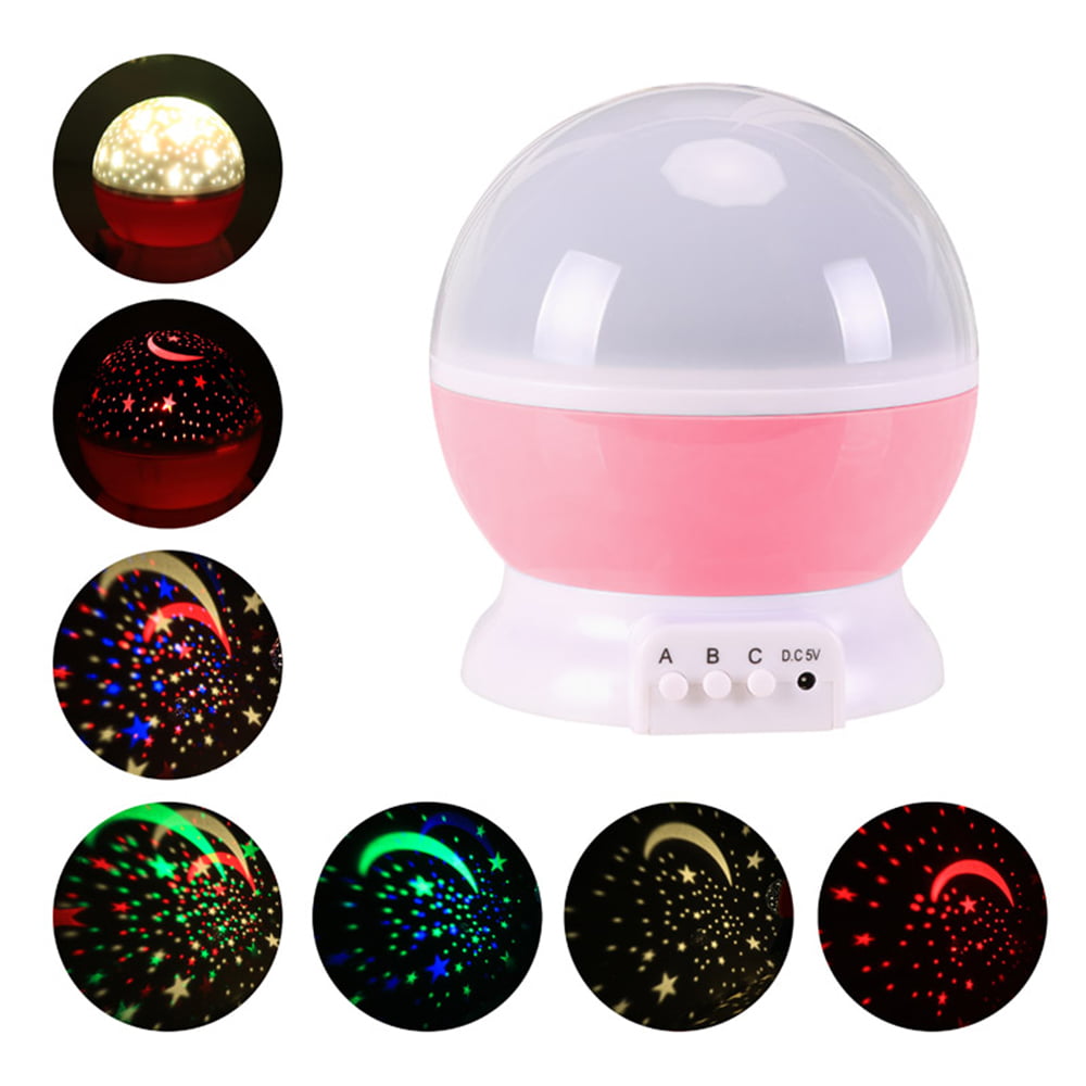 4 LED Constellation Starry Twinkle Projector Night Light Beside Lamp ...