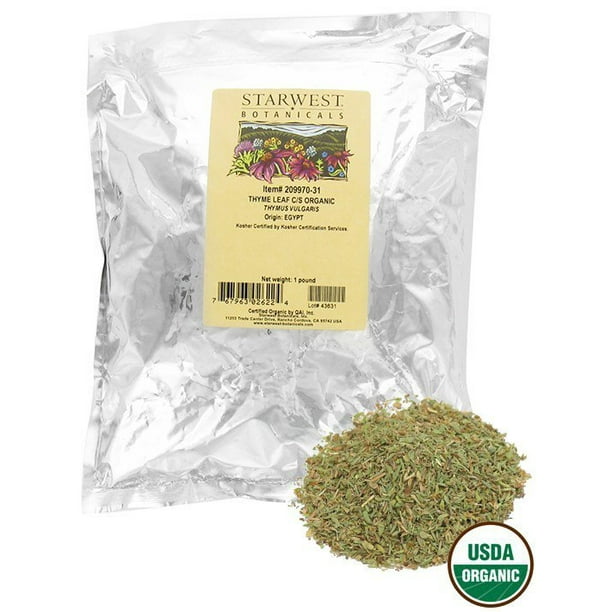 Starwest Botanicals Bulk Thyme Leaf C/S Organic 1 lb.