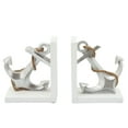thumbnail image 3 of Sagebrook Home S/2 Serre-Livres en Polyrésine de 7 Po, Argent/blanc, 3 of 3