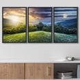 thumbnail image 3 of wall26 - 3 Piece Framed Canvas Wall Art - Trees on Hillside of Mountain Range with Coniferous Forest and Flowers on Meadow - Modern Home Art Stretched and Framed Ready to Hang - 16"x24"x3 B, 3 of 5