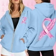 thumbnail image 4 of Cancer Awareness Hoodie 2025 Long Sleeve Full Zipper Hoodies with Pockets Hooded Sweatshirt Hoodie Women Jacket, 4 of 7