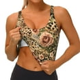 thumbnail image 3 of Fotbe Animal Leopard Sujetador Deportivo Largo sin Aros para Mujer con Almohadillas y Soporte Medio, Transpirable y Absorbente, Camiseta Tipo Chaleco o Tank Top-Small, 3 of 8