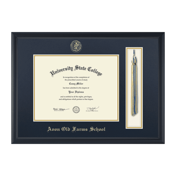 Framerly - Avon Old Farms School In Connecticut Tassel Diploma Frame In Black Moulding