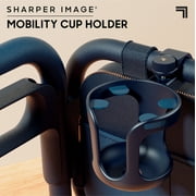 Sharper Image Walker Cup Holder for 1 Round Bars, Fits Cups & Bottles Up to 3, Mobility Aid Accessory