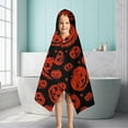 thumbnail image 6 of Halloween Red Pumpkins Pattern Hooded Bath Towel，50"x30" for Ages 3 To 12 Kids, Quick Dry Lightweight Soft Microfiber Hood Beach Towel Cover Up for Kids, 6 of 7