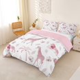 thumbnail image 3 of Castle Fairy Animal Lion Elephant Giraffe Duvet Cover Queen,Tropical Palm Tree Leaves Queen Bedding,Light Pink White,Pink Reversible,3-Piece,No Comforter,1 Duvet Cover and 2 Pillowcases, 3 of 6