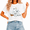 White-2, variant on Ghost and Black Cat joy Halloween Graphic Tee for Women Crewneck Short Sleeve Casual Shirt
