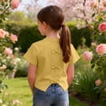 thumbnail image 5 of NAISIBABY Girls Short Sleeve T-Shirt, Crewneck Back Bow Summer Soft Kids Cute Fashion Tee Yellow Size 3, 5 of 7