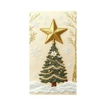 HomeDM Christmas Door Banner - 71×35 Inch Christmas Door Cover Decorations Xmas Tree Pattern Fireplace Front Door Backdrop Window Cover