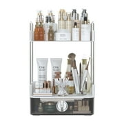Garmic 2 Tier Bathroom Counter Organizer, Multi-Purpose Makeup Organizer Countertop for Vanity Bedroom Bathroom Kitchen, White