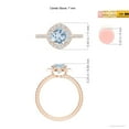 thumbnail image 4 of ANGARA Natural Vintage Style Claw-Set Round 1.12 ct Aquamarine Halo Ring in 14K Rose Gold for Women (Size-7mm) | March Birthstone, Anniversary, Jewelry Gift for Women | Natural Aquamarine Ring, 4 of 9