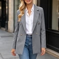 thumbnail image 7 of Xinsrenus Women’s Loose Suit Jacket Basic Solid Color Lapel Button front Blazer Versatile Business Work Uniform, 7 of 7