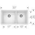 thumbnail image 2 of Blanco Ka-441125 Precis 33" Drop In Double Basin Granite Composite Kitchen Sink -, 2 of 7